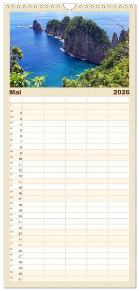 Produktbild: Familienplaner 2026 - Urlaubstr&auml;ume mit 5 Spalten (Wandkalender, 21 x 45 cm) CALVENDO