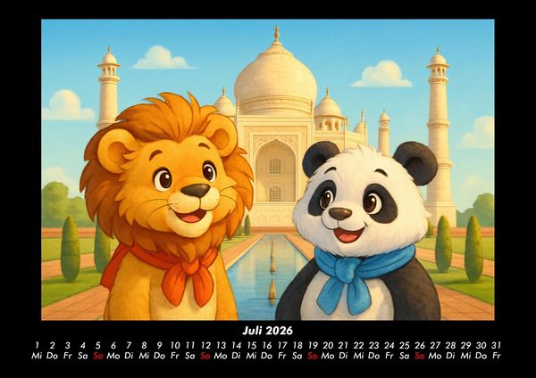 Produktbild: Buschi und Pippin - Reise zu den Weltwundern 2026 Fotokalender DIN A3