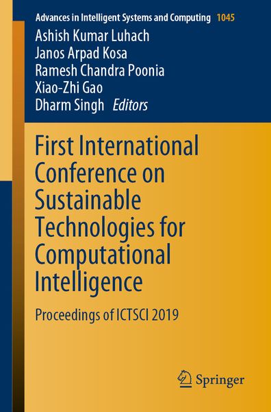 Produktbild: First International Conference on Sustainable Technologies for Computational Intelligence