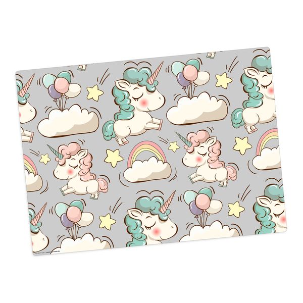 Produktbild: Tischsetmacher Tischset f&uuml;r Kinder S&uuml;&szlig;e Einh&ouml;rner, aus hochwertigem Vinyl , 44 x 32 cm