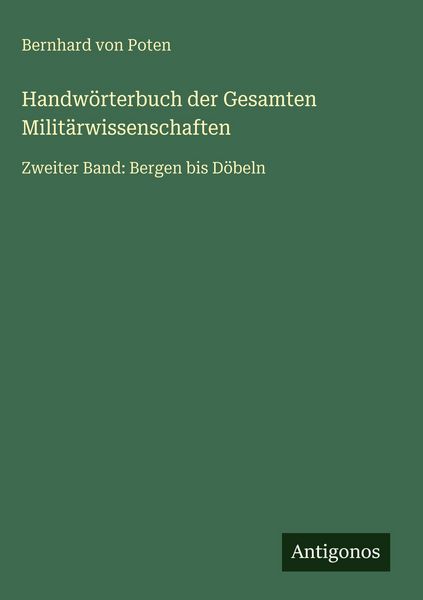 Produktbild: Handw&ouml;rterbuch der Gesamten Milit&auml;rwissenschaften