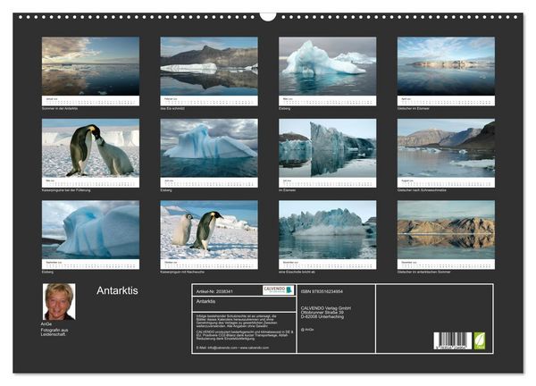 Produktbild: Antarktis (Wandkalender 2026 DIN A2 quer), CALVENDO Monatskalender