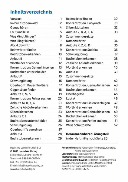 Vorschule Übungsheft ab 5 Jahre für Junge und Mädchen - Sprache entdecken
