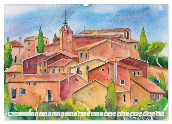 Produktbild: Frankreich Aquarelle (hochwertiger Premium Wandkalender 2027 DIN A2 quer), Kunstdruck in Hochglanz