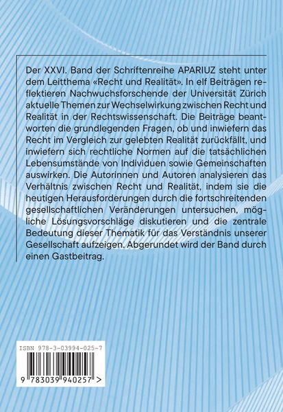 Produktbild: Recht und Realit&auml;t