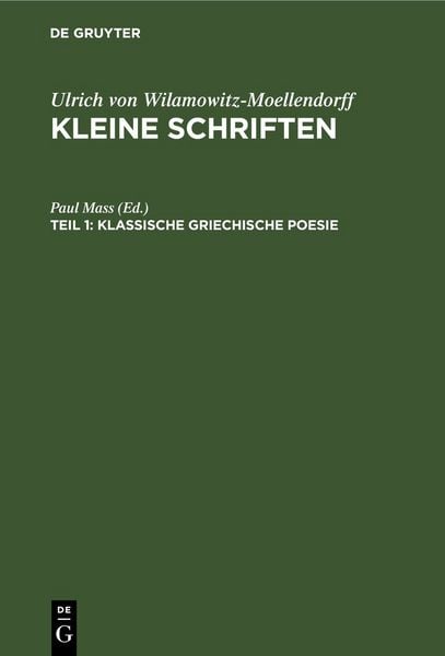 Produktbild: Klassische griechische Poesie