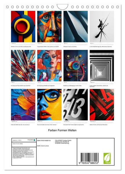 Produktbild: Farben Formen Welten (Wandkalender 2026 DIN A4 hoch), CALVENDO Monatskalender