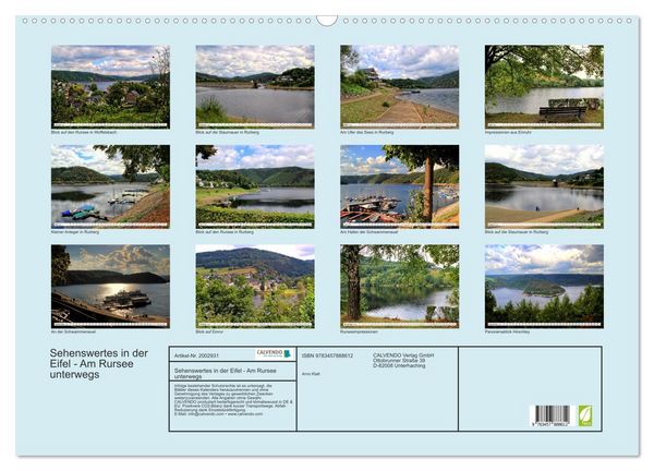 Produktbild: Sehenswertes in der Eifel - Am Rursee unterwegs (Wandkalender 2026 DIN A2 quer), CALVENDO Monatskalender