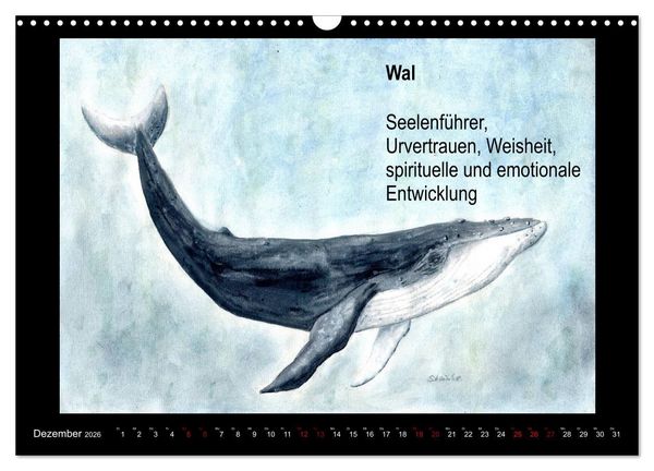 Produktbild: Krafttiere in Aquarell (Wandkalender 2026 DIN A3 quer), CALVENDO Monatskalender