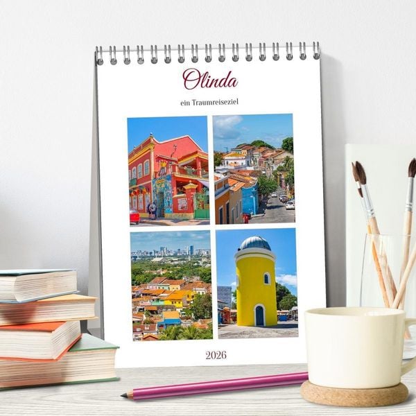 Produktbild: Olinda - ein Traumreiseziel (Tischkalender 2026 DIN A5 hoch), CALVENDO Monatskalender