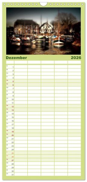 Produktbild: Familienplaner 2026 - Ostfriesland - Museumshafen Carolinensiel mit 5 Spalten (Wandkalender, 21 x 45 cm) CALVENDO