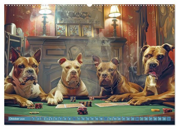 Produktbild: Gangsterhunde - KI-Bilder (Wandkalender 2026 DIN A2 quer), CALVENDO Monatskalender