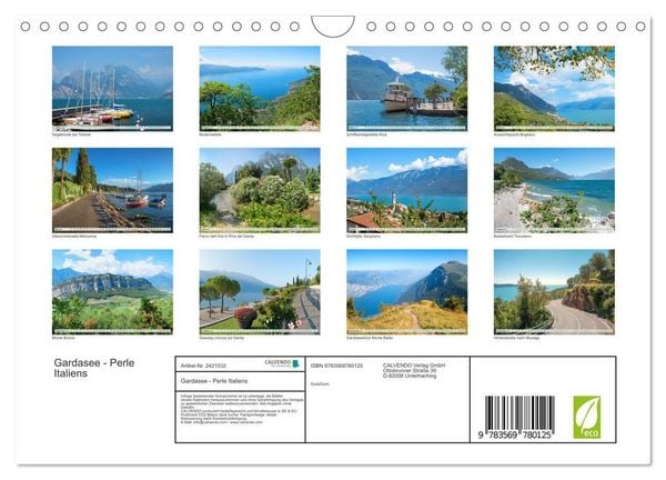 Produktbild: Gardasee - Perle Italiens (Wandkalender 2027 DIN A4 quer), CALVENDO Monatskalender