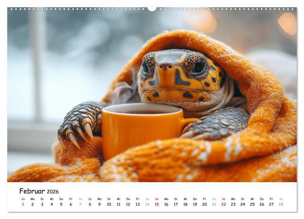 Produktbild: CHILL MAL - Entspannte Schildkr&ouml;ten beim Faulenzen (hochwertiger Premium Wandkalender 2026 DIN A2 quer), Kunstdruck in Hochglanz