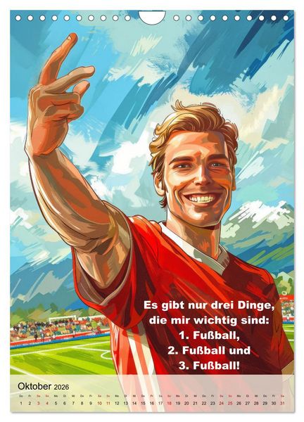 Produktbild: Fu&szlig;ballspr&uuml;che (Wandkalender 2026 DIN A4 hoch), CALVENDO Monatskalender