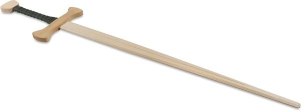 Produktbild: BestSaller 1005 - Zweihand-Schwert B&auml;renschlag, 107cm, Holz-Schwert, Griff mit gr&uuml;nem Kunstleder umwickelt