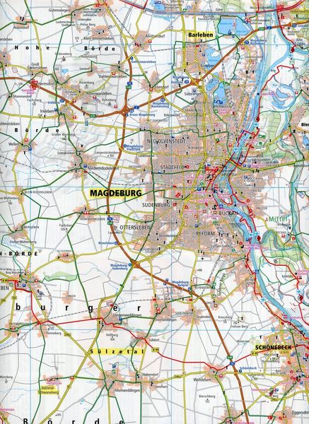 Produktbild: Publicpress Radkarte Magdeburg, Halberstadt, Bernburg, Helmstedt, Tangerh&uuml;tte 1:100.000