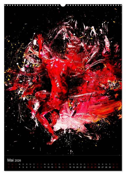 Produktbild: Farbakte - Action Paintings (Wandkalender 2026 DIN A2 hoch), CALVENDO Monatskalender