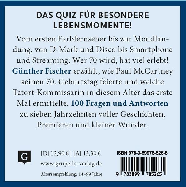 Produktbild: 70. Geburtstag. Das Quiz