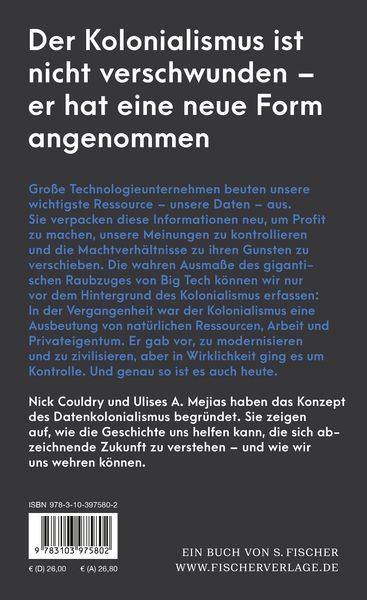 Produktbild: Datenraub &ndash; Der neue Kolonialismus von Big Tech und wie wir uns dagegen wehren k&ouml;nnen