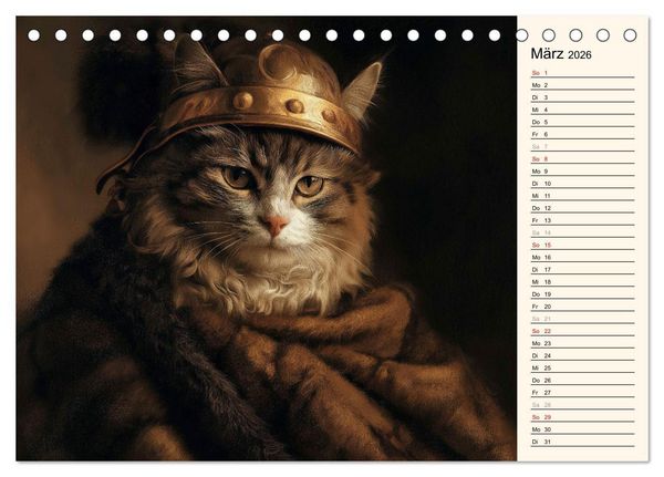 Produktbild: Katzen schaffen Kunst (Tischkalender 2026 DIN A5 quer), CALVENDO Monatskalender