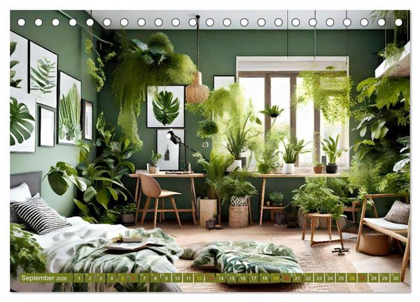 Produktbild: Urban Jungle - wohnen mit Pflanzen (Tischkalender 2026 DIN A5 quer), CALVENDO Monatskalender
