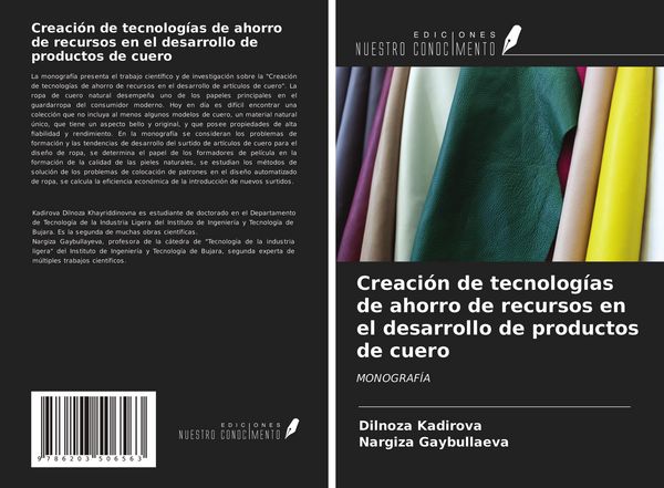 Produktbild: Creaci&oacute;n de tecnolog&iacute;as de ahorro de recursos en el desarrollo de productos de cuero