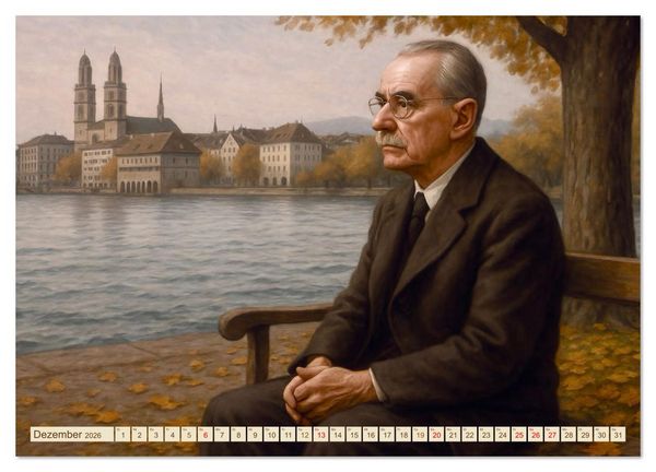 Produktbild: Thomas Mann. Sein Leben, seine Werke (Wandkalender 2026 DIN A3 quer), CALVENDO Monatskalender