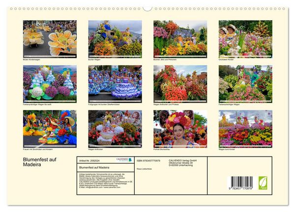 Produktbild: Blumenfest auf Madeira (hochwertiger Premium Wandkalender 2026 DIN A2 quer), Kunstdruck in Hochglanz