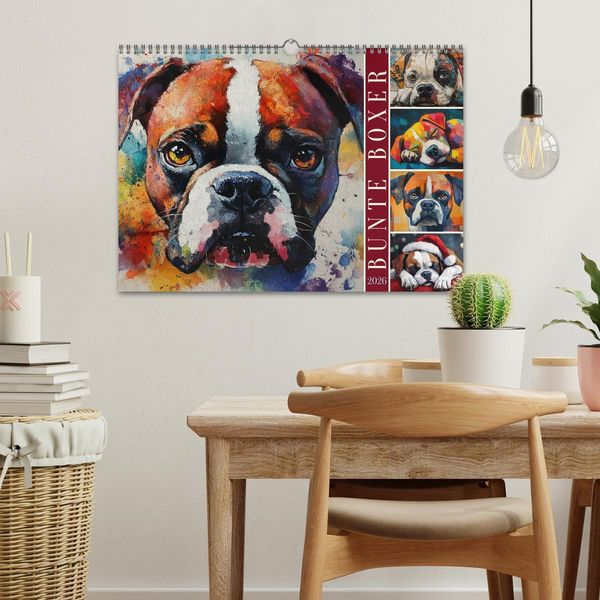 Produktbild: Bunte Boxer (Wandkalender 2026 DIN A3 quer), CALVENDO Monatskalender