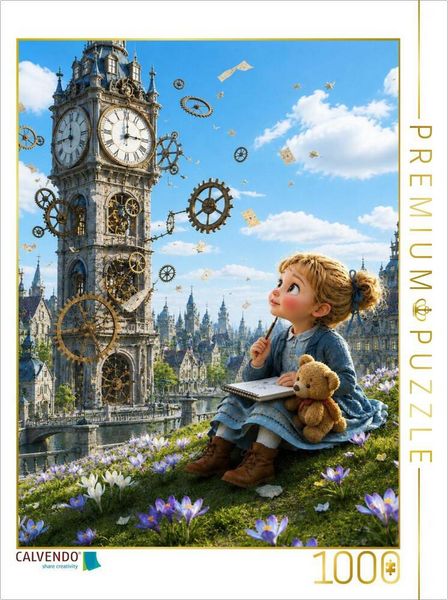 CALVENDO Puzzle Die Uhr der Wunderstadt | 1000 Teile Lege-Größe 64 × 48 cm Foto-Puzzle für glückliche Stunden