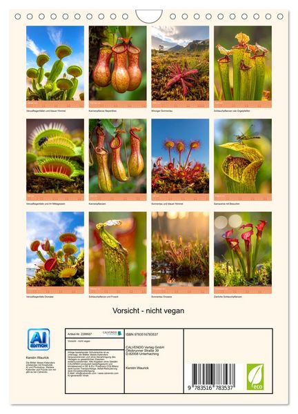 Produktbild: Vorsicht - nicht vegan (Wandkalender 2027 DIN A4 hoch), CALVENDO Monatskalender