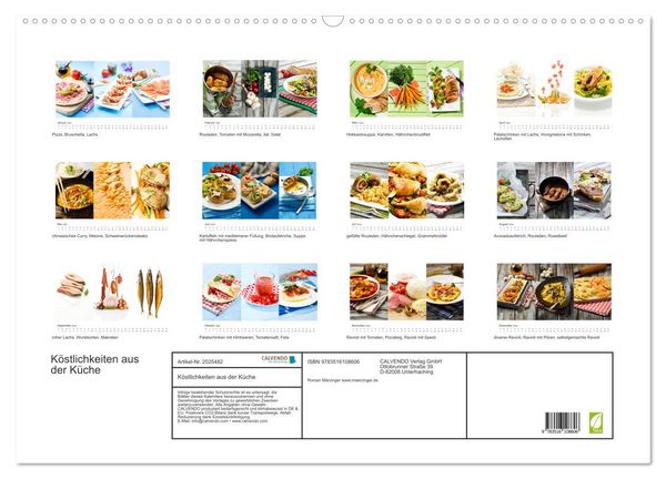 Produktbild: K&ouml;stlichkeiten aus der K&uuml;che (Wandkalender 2026 DIN A2 quer), CALVENDO Monatskalender