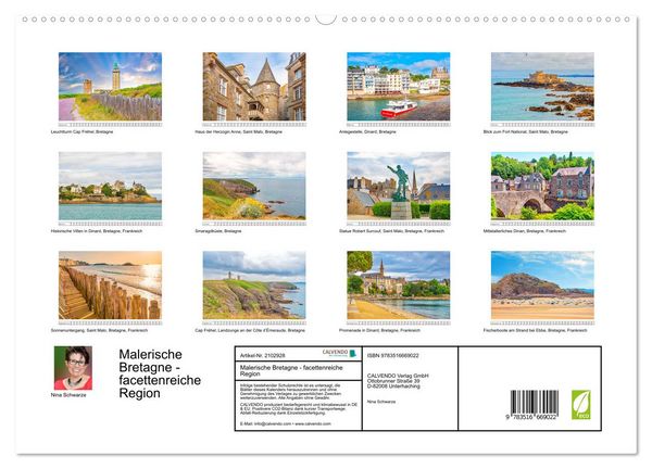 Produktbild: Malerische Bretagne - facettenreiche Region (hochwertiger Premium Wandkalender 2026 DIN A2 quer), Kunstdruck in Hochglanz