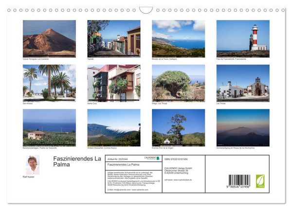 Produktbild: Faszinierendes La Palma (Wandkalender 2026 DIN A3 quer), CALVENDO Monatskalender