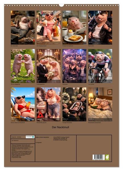 Produktbild: Der Nacktmull (Wandkalender 2027 DIN A2 hoch), CALVENDO Monatskalender