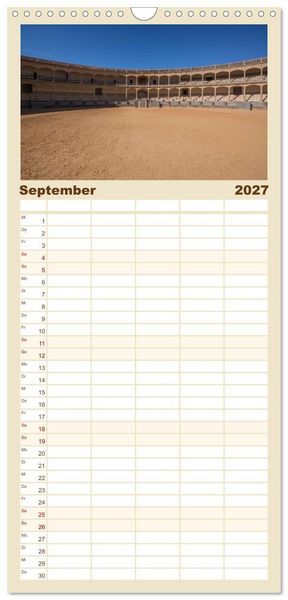 Produktbild: Familienplaner 2027 - Andalusien mit 5 Spalten (Wandkalender, 21 x 45 cm) CALVENDO