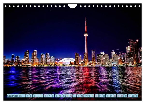 Produktbild: St&auml;dte der Welt - Skylines in der Nacht (Wandkalender 2026 DIN A4 quer), CALVENDO Monatskalender