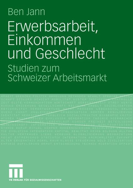 Produktbild: Erwerbsarbeit, Einkommen und Geschlecht