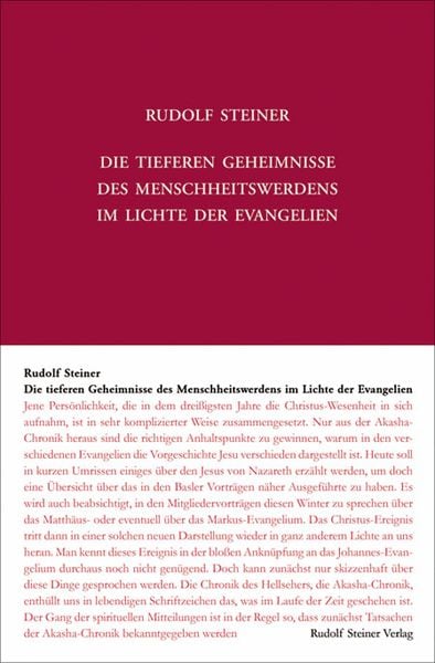 Die tieferen Geheimnisse des Menschheitswerdens im Lichte der Evangelien, Gebundene Ausgabe von Rudolf Steiner, Rudolf Steiner, 978-3-7274-1171-7