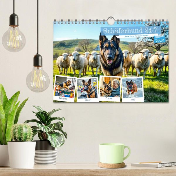 Produktbild: Sch&auml;ferhund 24/7 - Keine Pause f&uuml;r echte Helden (Wandkalender 2026 DIN A4 quer), CALVENDO Monatskalender