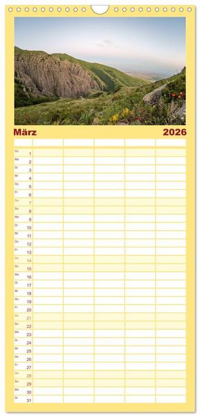 Produktbild: Familienplaner 2026 - Armenien - Ein wundersch&ouml;nes Naturerlebnis. mit 5 Spalten (Wandkalender, 21 x 45 cm) CALVENDO