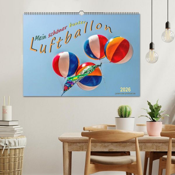 Produktbild: Mein sch&ouml;ner bunter Luftballon (Wandkalender 2026 DIN A2 quer), CALVENDO Monatskalender