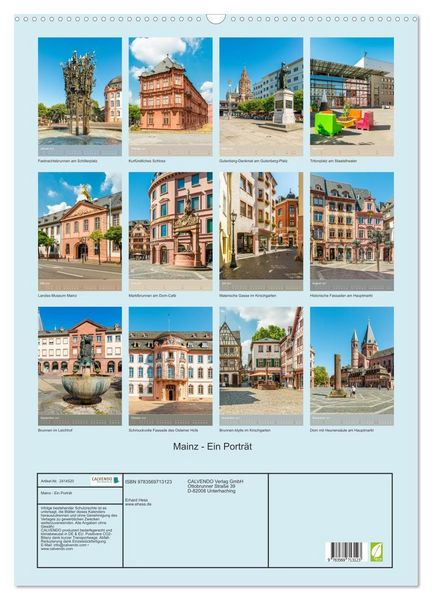 Produktbild: Mainz - Ein Portr&auml;t (Wandkalender 2027 DIN A2 hoch), CALVENDO Monatskalender