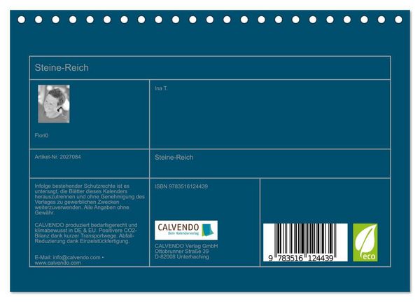 Produktbild: Steine-Reich (Tischkalender 2026 DIN A5 quer), CALVENDO Monatskalender