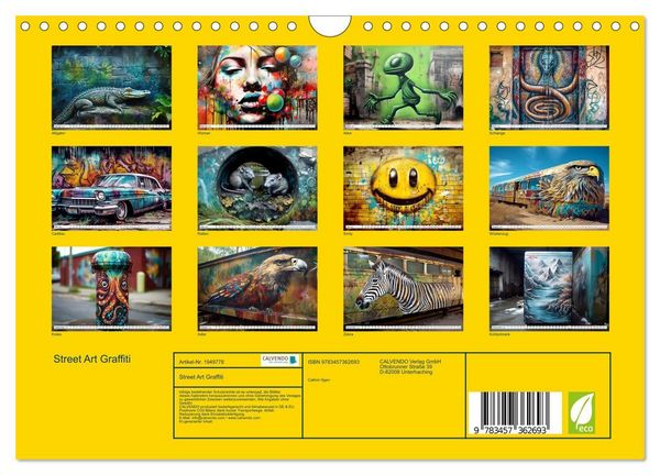 Produktbild: Street Art Graffiti (Wandkalender 2026 DIN A4 quer), CALVENDO Monatskalender