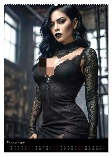 Produktbild: Wundersch&ouml;ne Gothic Divas (hochwertiger Premium Wandkalender 2026 DIN A2 hoch), Kunstdruck in Hochglanz