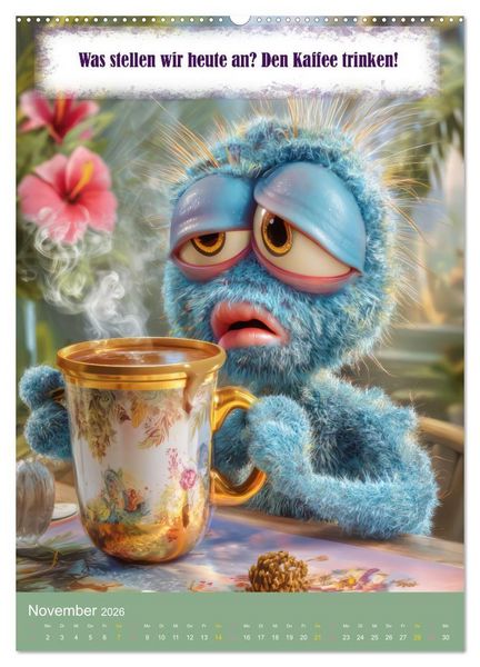 Produktbild: Kaffeezeit - Humor und Spr&uuml;che (Wandkalender 2026 DIN A2 hoch), CALVENDO Monatskalender