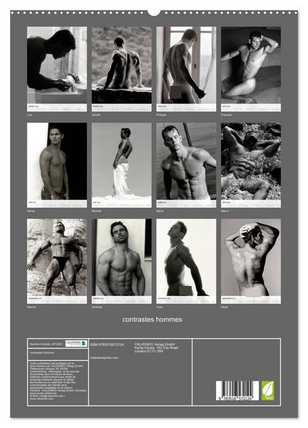 Produktbild: contrastes hommes (Calendrier mural 2026 DIN A2 horizontal) calendrier de bureau