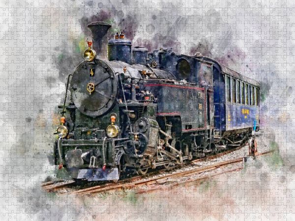 Produktbild: CALVENDO Puzzle Dampflokomotive | 1000 Teile Lege-Gr&ouml;&szlig;e 64x48cm Foto-Puzzle f&uuml;r gl&uuml;ckliche Stunden